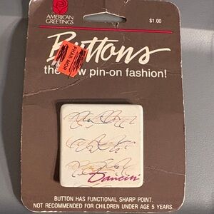 Vintage Dance American Greetings Colorful Scribble Button